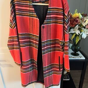 Scotch & Soda Red and Black Wool Blend Jacket